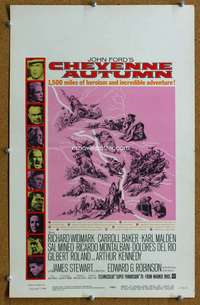 j082 CHEYENNE AUTUMN movie window card '64 John Ford, Richard Widmark