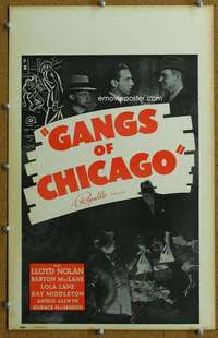 j114 GANGS OF CHICAGO movie window card '40 Lloyd Nolan, MacLane