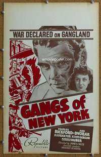 j115 GANGS OF NEW YORK movie window card '38 Charles Bickford, Dvorak