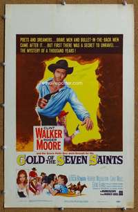 j118 GOLD OF THE SEVEN SAINTS movie window card '61 Clint Walker