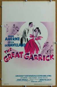 j124 GREAT GARRICK movie window card '37 de Havilland, James Whale