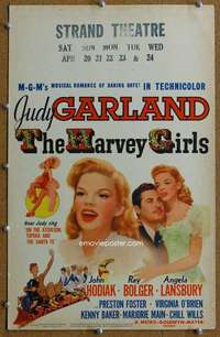 j128 HARVEY GIRLS movie window card '45 Judy Garland, Hirschfeld art!
