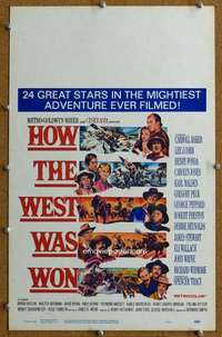 j134 HOW THE WEST WAS WON movie window card '64 John Ford epic!