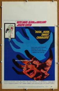 j135 HUSH HUSH SWEET CHARLOTTE movie window card '65 Bette Davis
