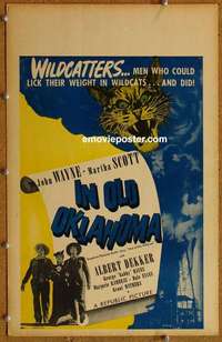 j138 IN OLD OKLAHOMA movie window card '43 John Wayne, western!