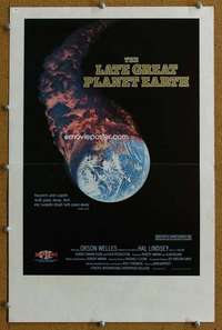 j148 LATE GREAT PLANET EARTH movie window card '76 Orson Welles