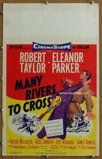j159 MANY RIVERS TO CROSS movie window card '55 Robert Taylor