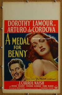 j163 MEDAL FOR BENNY movie window card '45 ultra sexy Dorothy Lamour!