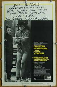 j165 MIDNIGHT COWBOY movie window card '69 Dustin Hoffman, Jon Voight