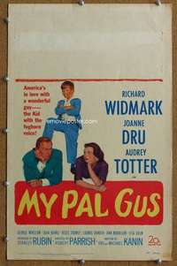 j169 MY PAL GUS movie window card '52 Richard Widmark, Joanne Dru