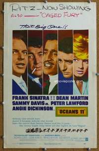 j176 OCEAN'S 11 movie window card '60 Sinatra, classic Rat Pack!