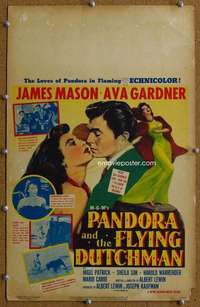 j178 PANDORA & THE FLYING DUTCHMAN movie window card '51 Mason, Gardner