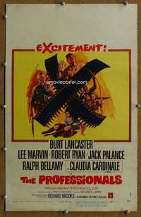 j184 PROFESSIONALS movie window card '66 Burt Lancaster, Lee Marvin