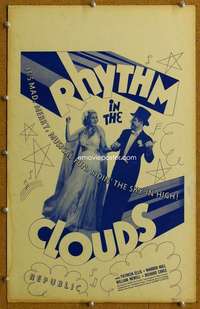 j188 RHYTHM IN THE CLOUDS movie window card '37 dancing in the sky!