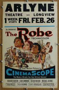 j190 ROBE movie window card '53 Richard Burton, Jean Simmons, Mature