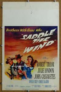 j195 SADDLE THE WIND movie window card '57 John Cassavetes, Taylor
