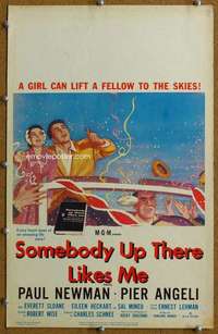 j203 SOMEBODY UP THERE LIKES ME movie window card '56 Paul Newman