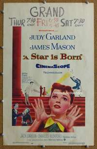 j206 STAR IS BORN movie window card '54 Judy Garland, James Mason