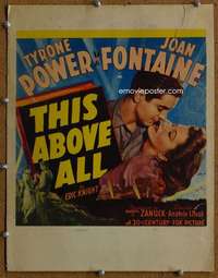 j217 THIS ABOVE ALL movie window card '42 Tyrone Power, Fontaine