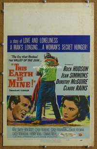 j218 THIS EARTH IS MINE movie window card '59 Rock Hudson, Simmons