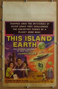 j219 THIS ISLAND EARTH movie window card '55 sci-fi classic, Morrow