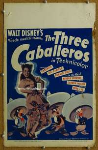 j220 THREE CABALLEROS movie window card '44 Donald Duck, Panchito