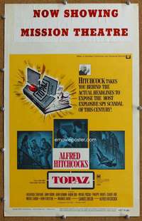 j226 TOPAZ movie window card '69 Alfred Hitchcock, John Forsythe