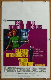 j228 TORN CURTAIN movie window card '66 Paul Newman, Alfred Hitchcock