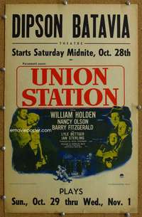 j235 UNION STATION movie window card '50 William Holden, Nancy Olson