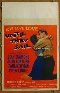j236 UNTIL THEY SAIL movie window card '57 Paul Newman, Jean Simmons