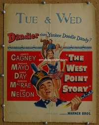 j245 WEST POINT STORY movie window card '50 James Cagney, Virginia Mayo