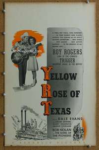 j252 YELLOW ROSE OF TEXAS movie window card '44 Roy Rogers, Dale Evans