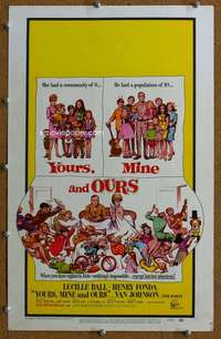 j254 YOURS, MINE & OURS movie window card '68 Fonda, Frazetta art!