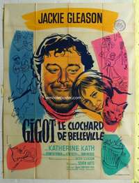 k104 GIGOT French one-panel movie poster '62 Jackie Gleason, Katherine Kath