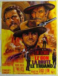 k105 GOOD, THE BAD & THE UGLY French one-panel movie poster R70s Clint Eastwood