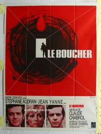 k070 BUTCHER French one-panel movie poster '72 Claude Chabrol, Le Boucher!