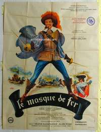 k112 IRON MASK French one-panel movie poster '62 Jean Marais