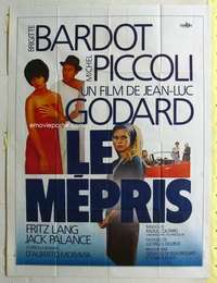 k128 LE MEPRIS French one-panel movie poster R70 Godard, Brigitte Bardot