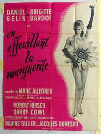 k135 MADEMOISELLE STRIPTEASE French one-panel movie poster '57 sexy Bardot!