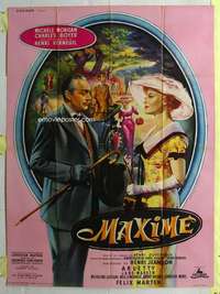 k138 MAXIME French one-panel movie poster '62 Charles Boyer, Michele Morgan