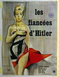 k150 ORDERED TO LOVE French one-panel movie poster '60 sexy Hurel artwork!