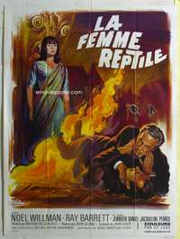 k157 REPTILE French one-panel movie poster '66 Hammer, cool Grinsson art!