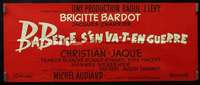 k047 BABETTE GOES TO WAR French 19x47 movie poster '60 Brigitte Bardot