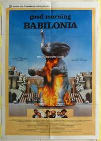 k398 GOOD MORNING BABYLON Italian one-panel movie poster '87 cool elephant!