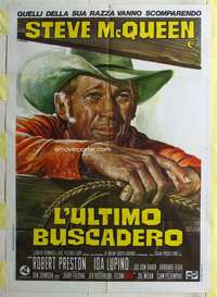 k419 JUNIOR BONNER Italian one-panel movie poster '72 cowboy Steve McQueen!