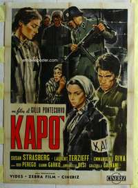 k420 KAPO Italian one-panel movie poster '64 Gillo Pontecorvo, Italian WWII!