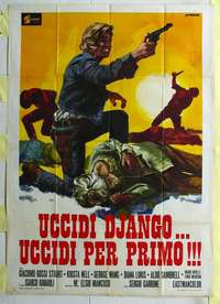 k422 KILL DJANGO KILL FIRST Italian one-panel movie poster '71 spaghetti!