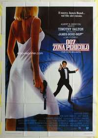 k432 LIVING DAYLIGHTS Italian one-panel movie poster '86 Dalton, James Bond