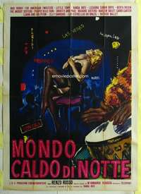 k447 MONDO CALDO DI NOTTE Italian one-panel movie poster '62 super sexy!