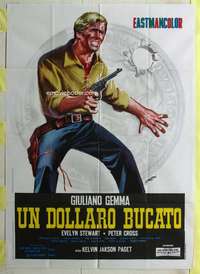 k355 BLOOD FOR A SILVER DOLLAR Italian one-panel movie poster '65 Symeoni art